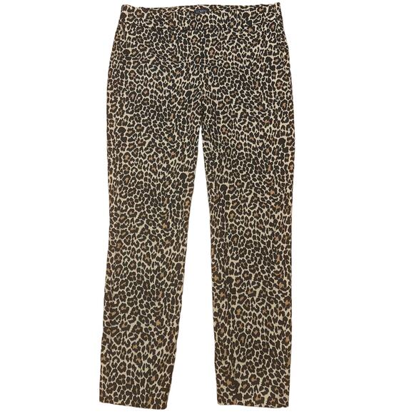 J. Crew Women's Leopard Print Winnie Cotton Pant Size 4 - Picture 1 of 8